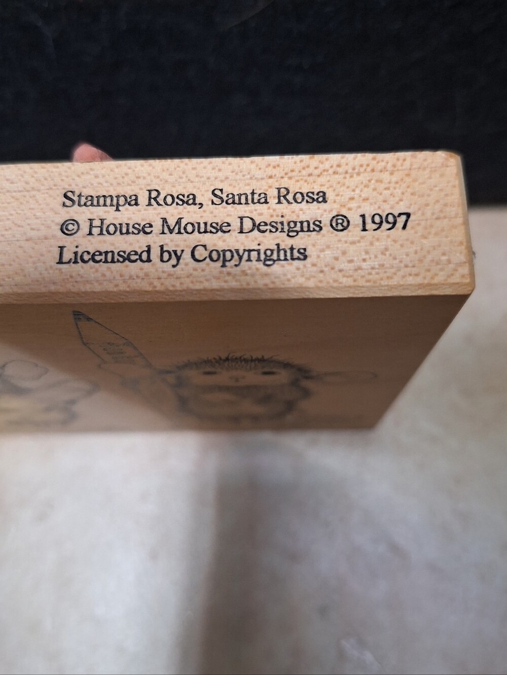 House Mouse Designs 1997 Wooden Block Stamp Eye Pencil & Lipstick Ready #HM 211 - Picture 5 of 7
